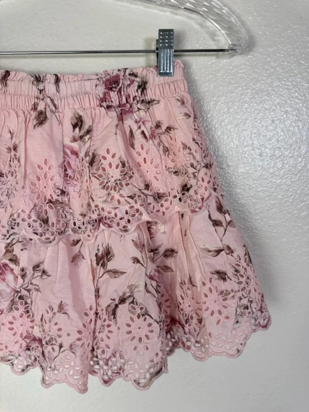 NEW Gap x LoveShackFancy‎ Floral Pink Eyelet Skirt Kids Size Large Pullon Floral